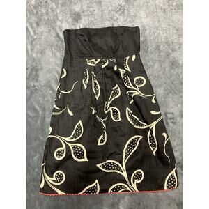 Maeve Anthropologie Dress Woman’s Sz 6 Black/Tan Print 100% Linen Empire Waist